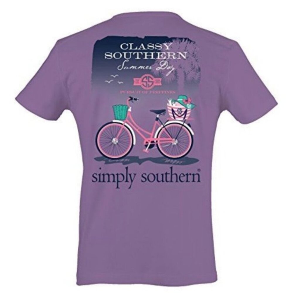 Simply Southern | Purple "Classy Southern Summer Day" Short Sleeve | Size Large